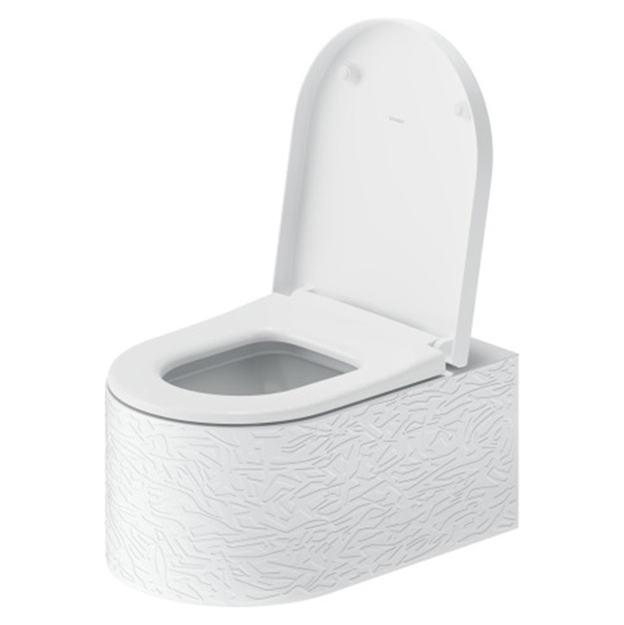 Duravit Millio Унитаз подвесной, 37x57см., декор "Pattern", крепление в компл., цвет: белый шелковисто-матовый