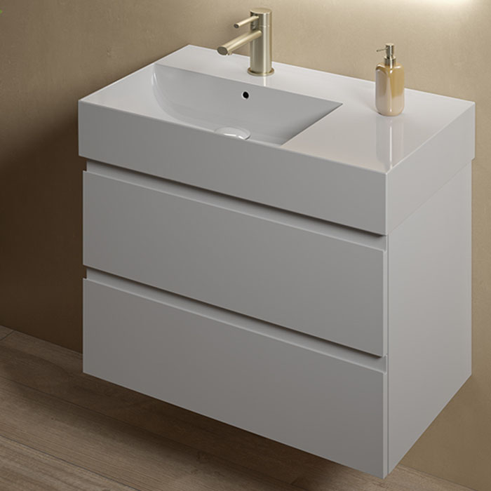 Hatria Bahia Раковина подвесная, с 1 отв., 80х46.5x13см., цвет: белый