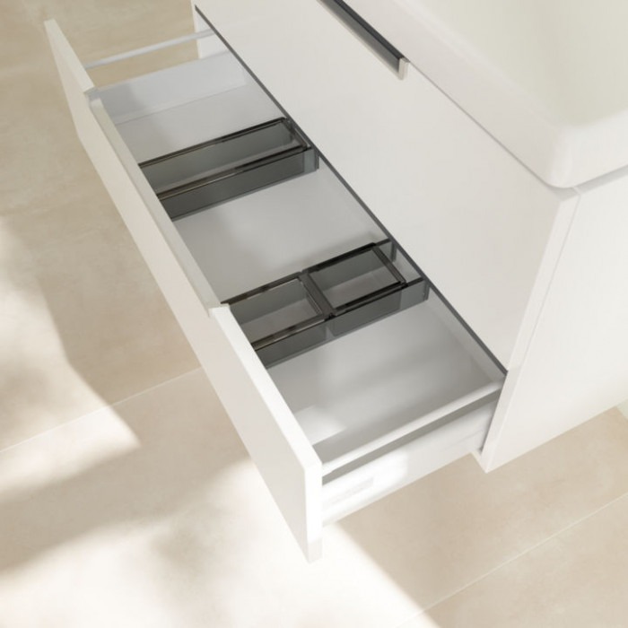 Villeroy&Boch Subway 2.0, Тумба подвесная под раковину, 1 x коробка с аксессуарами 2, 2 выдвижных отделения, 98.7x52x 44.9см., с антигрязевым покрытием CeramicPlus