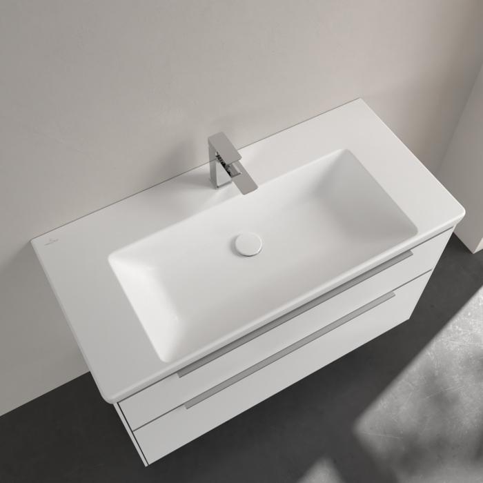 Villeroy&Boch Subway 3.0 Раковина 100х47х16.5см., 1 отв., подвесная, CeramicPlus, без перелива, цвет: белый камень