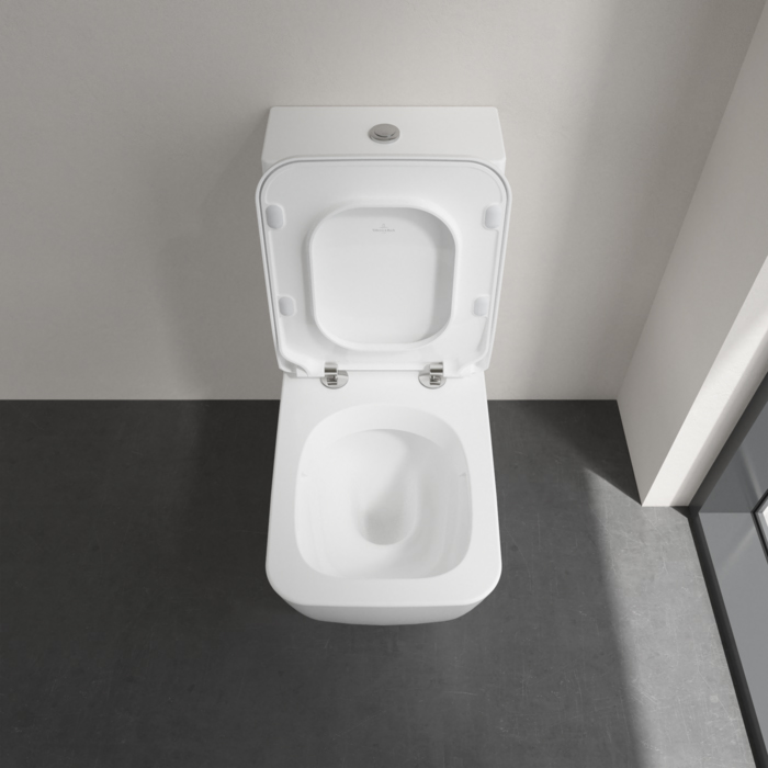 Villeroy&Boch Venticello Унитаз-компакт с открытым смывным краем, моноблок, 37.5х70см, с антигрязевым покрытием CeramicPlus, цвет: белый