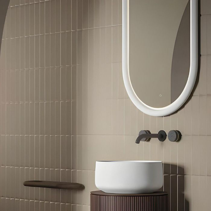 Artceram Milano Зеркало 55x100см., в керамической раме, с LED-подсветкой и сенсорным выкл., цвет: белый матовый