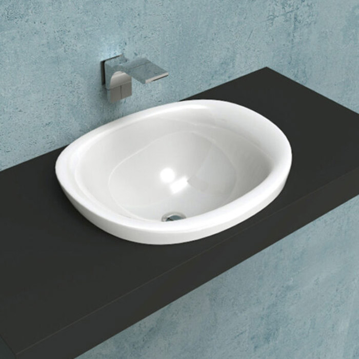 Flaminia Io Раковина 60x50.4x27.5 см, без отв., полувстраиваемая, цвет: белый