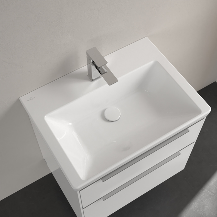 Villeroy&Boch Subway 3.0 Раковина 65х47х16.5см., 1 отв., подвесная, с антигрязевым покрытием CeramicPlus, без перелива, цвет: альпийский белый