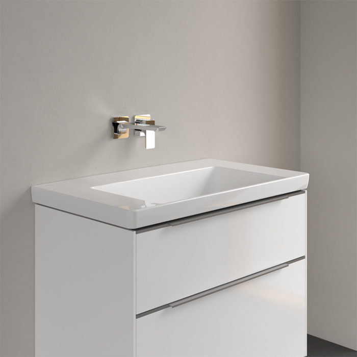 Villeroy&Boch Subway 3.0 Раковина 80х47х16.5см., без отв., подвесная, с антигрязевым покрытием CeramicPlus, без перелива, цвет: альпийский белый