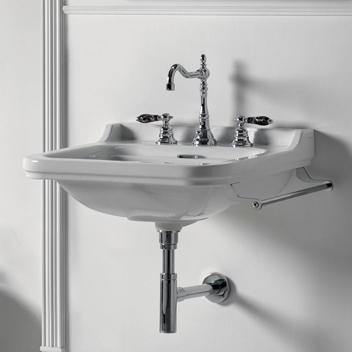Kerasan Waldorf Раковина 60x55 см, 1 отв., керамическая, цвет: белый/хром
