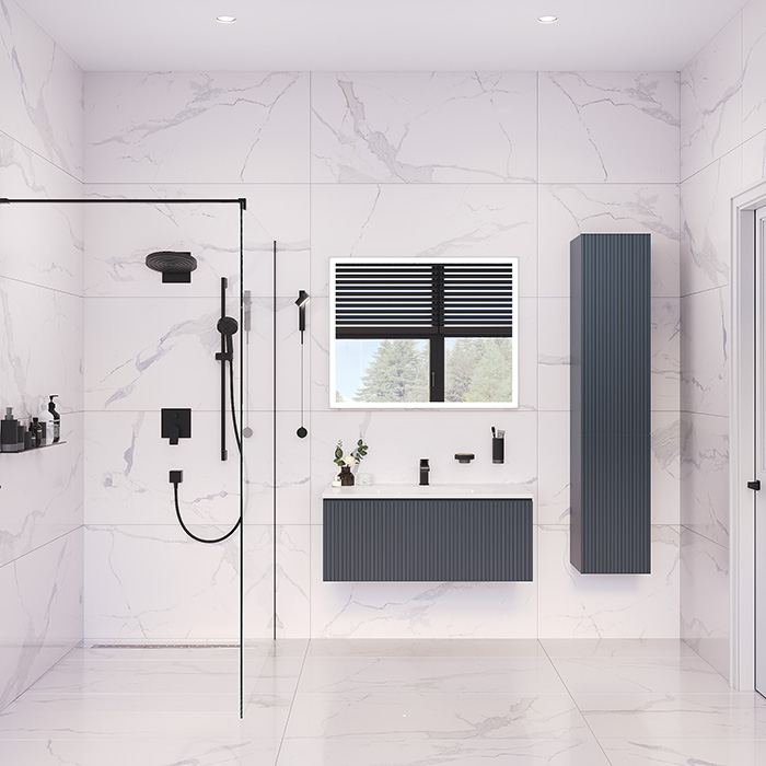 TW Shape Комплект мебели 102х52см., подвесной, с раковиной, 1 выдвиж. ящиком, механизмом push-to-open, цвет: серый матовый