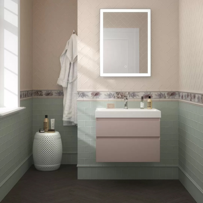 Kerama Marazzi Cubo Тумба 67.8х47х47.5см., подвесная, с ящиками, цвет: мальва матовый