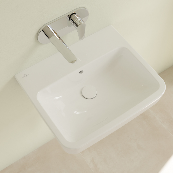 Villeroy&Boch O.novo раковина 55x46x17.5см., без отв., подвесная, с переливом, цвет: альпийский белый