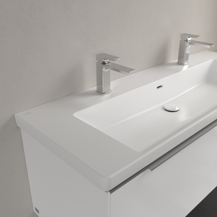 Villeroy&Boch Subway 3.0 Раковина 130х47х17см., 2 отв., подвесная, CeramicPlus, с переливом, цвет: белый камень