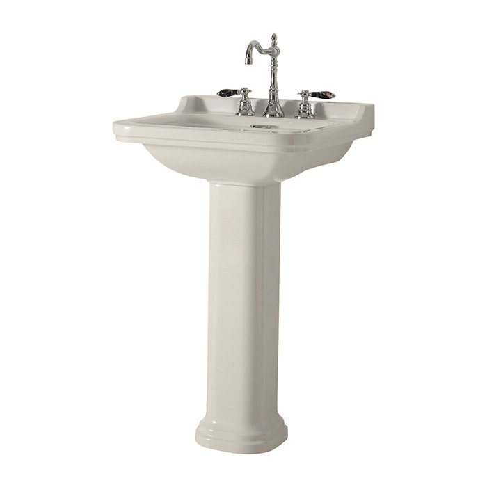 Kerasan Waldorf Раковина 60x55 см, 1 отв., керамическая, с пьедесталом, цвет: белый/хром