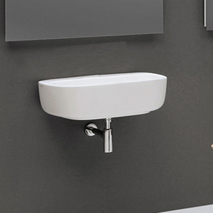 Flaminia Mono Раковина 74x48x18.5 см, без отв., подвесная, цвет: белый