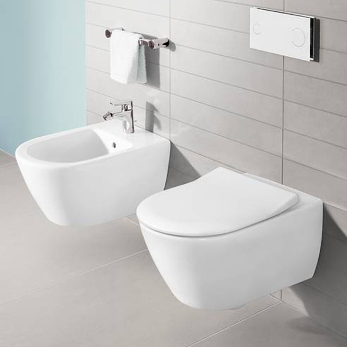 Villeroy&Boch Subway 2.0 Унитаз подвесной 37.5x56.5 см, безободковый, с антигрязевым покрытием CeramicPlus, цвет: белый