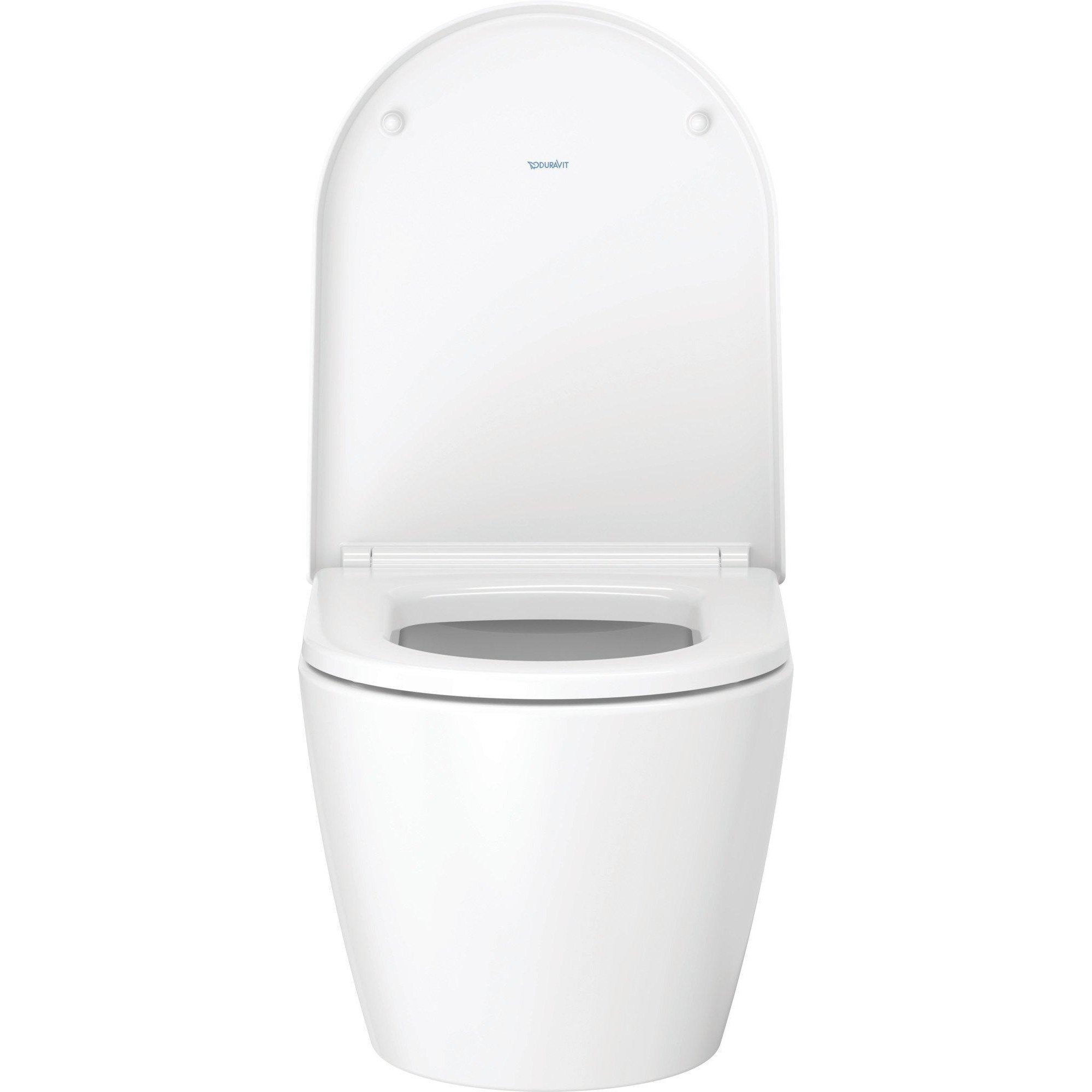 Duravit Me by Starck Комплект: подвесной унитаз 56x37см, Rimless 252909+ сиденье с мягким закрыванием 002009, цвет: белый