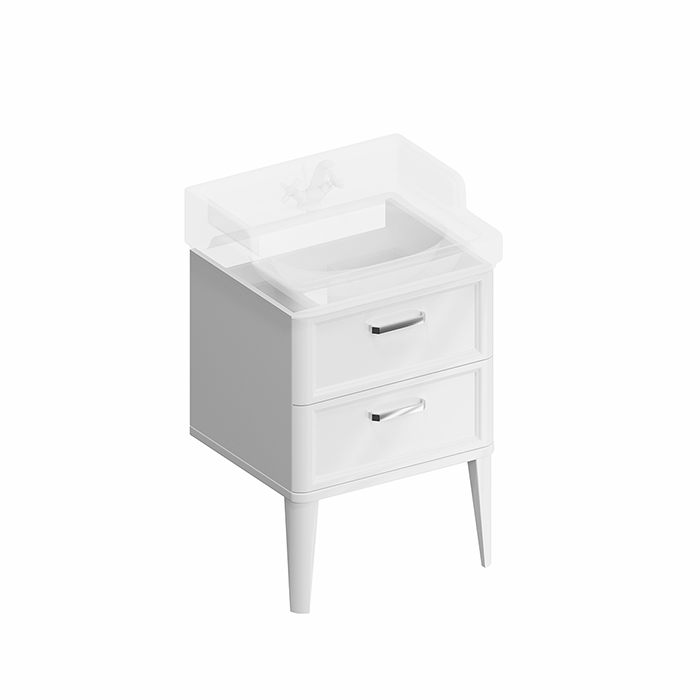 Kerama Marazzi Pompei Тумба 60см., напольная, 2 ящика, цвет: белый глянцевый