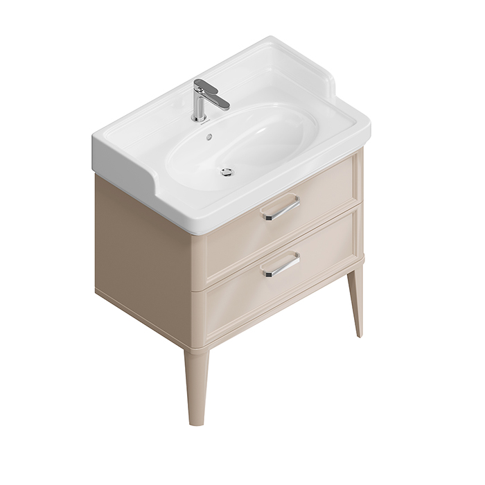 Kerama Marazzi Pompei Тумба 80см., подвесная, 2 ящика, цвет: камео бежевый глянцевый