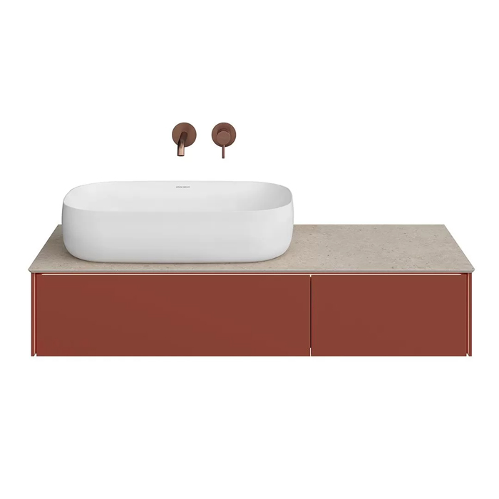 Kerama Marazzi Magica Тумба 115.4х48.5х22см., подвесная, 2 ящика, цвет: венецианский красный матовый