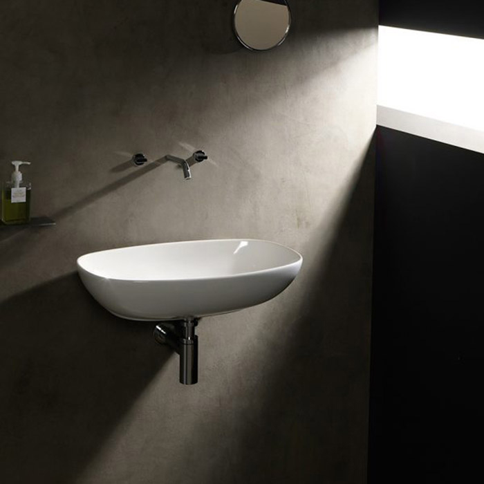 Flaminia Nuda Раковина 61x39.5x14 см, без отв., подвесная, цвет: белый
