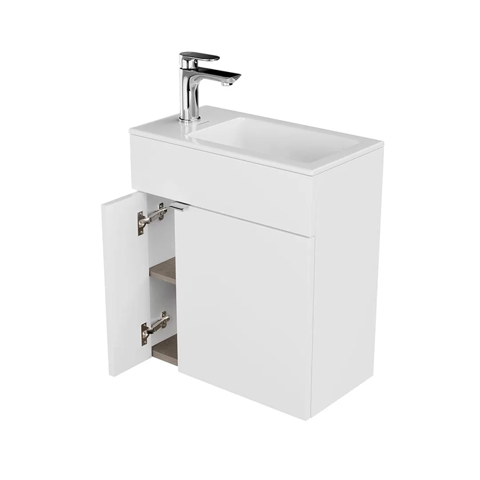 Kerama Marazzi Lato Тумба 49.5х27х55см., подвесная, с дверцей, цвет: белый глянцевый