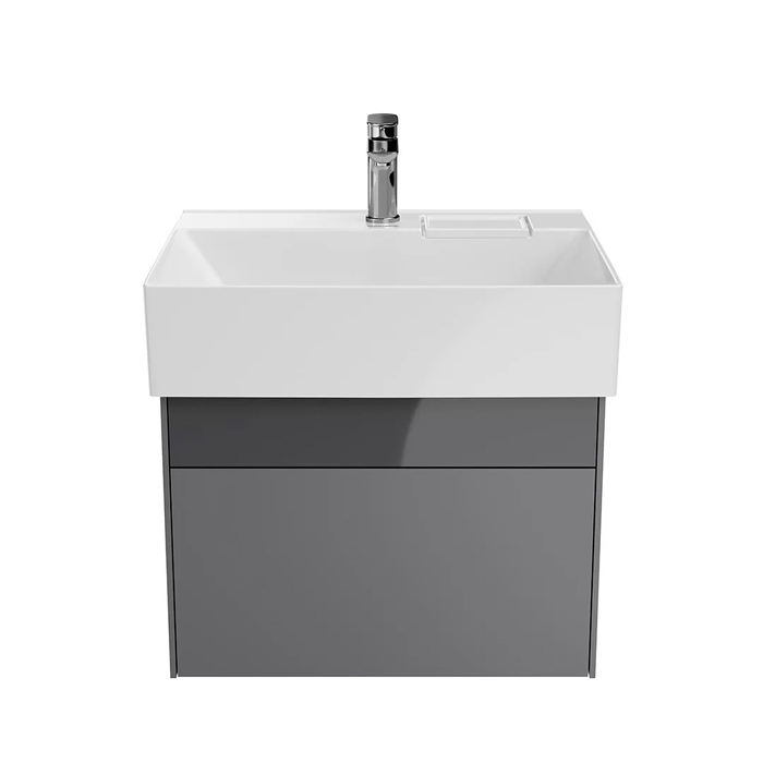 Kerama Marazzi Logica Тумба 56.4x46x40.3см., подвесная, 2 ящика, цвет: стальной серый