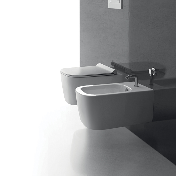 Galassia Meg11Pro Унитаз подвесной 55x35см., безободковый, с сиденьем 5478 цвет: белый