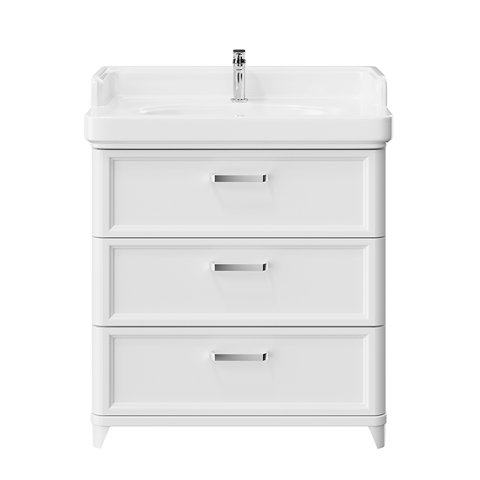 Kerama Marazzi Pompei Тумба 80см., напольная, 3 ящика, цвет: белый глянцевый