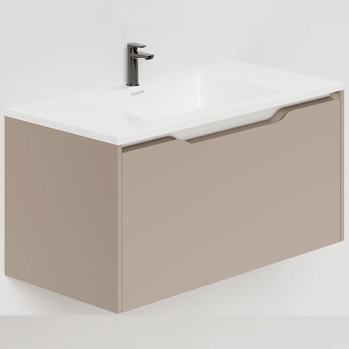 Salini Smile Тумба 80x50x48.5см., подвесная, с раковиной, цвет: Taupe