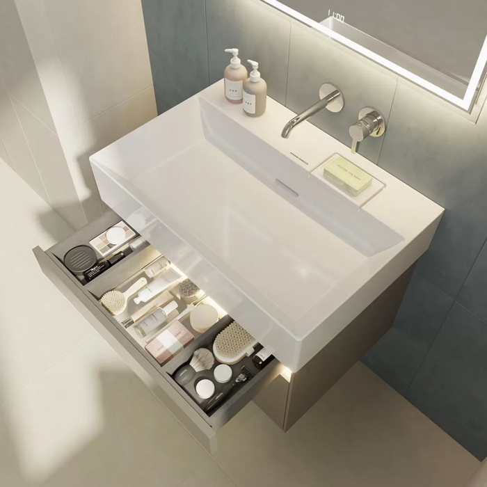 Kerama Marazzi Logica Тумба 67x46x40.3см., подвесная, 2 ящика, цвет: песчаный