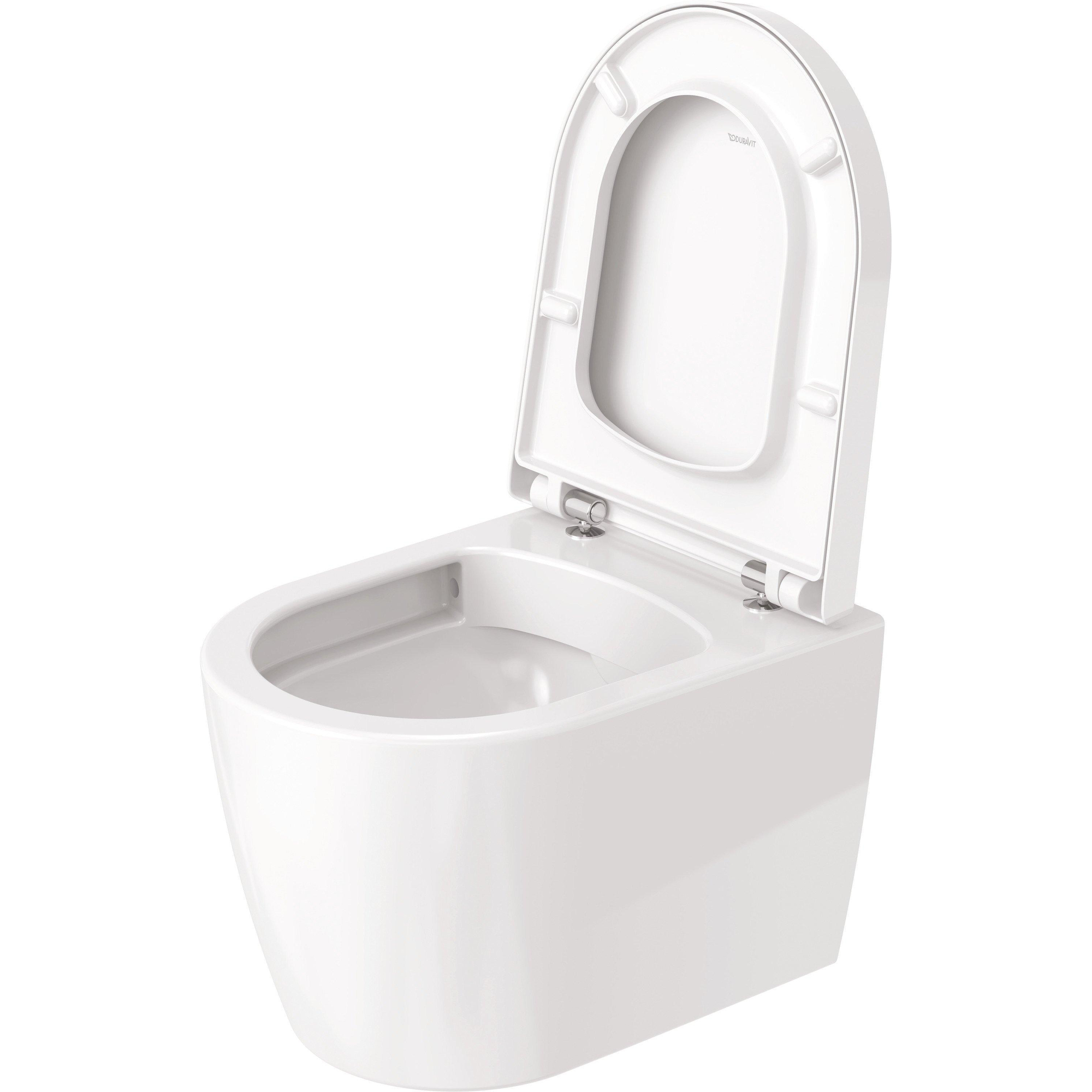 Duravit ME by Starck Комплект: унитаз подвесной Compact Rimless, 37x48см 253009 + сиденье с микролифтом: 002019, цвет: белый