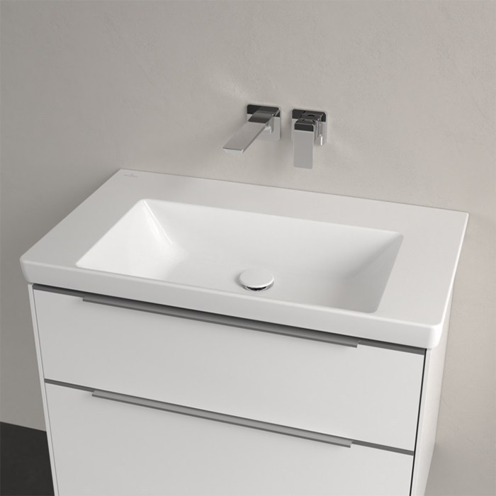 Villeroy&Boch Subway 3.0 Раковина 80х47х16.5см., без отв., подвесная, без перелива, цвет: альпийский белый