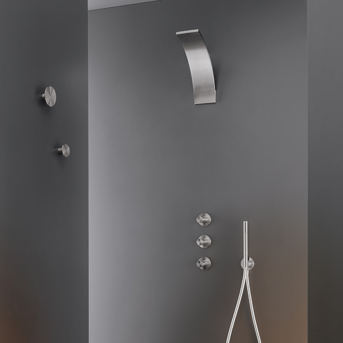 CEA Design FREE IDEAS Верхний душ 10см, настенный, гиперболический, 1 режим, Rain jet, цвет: нержавеющая сталь