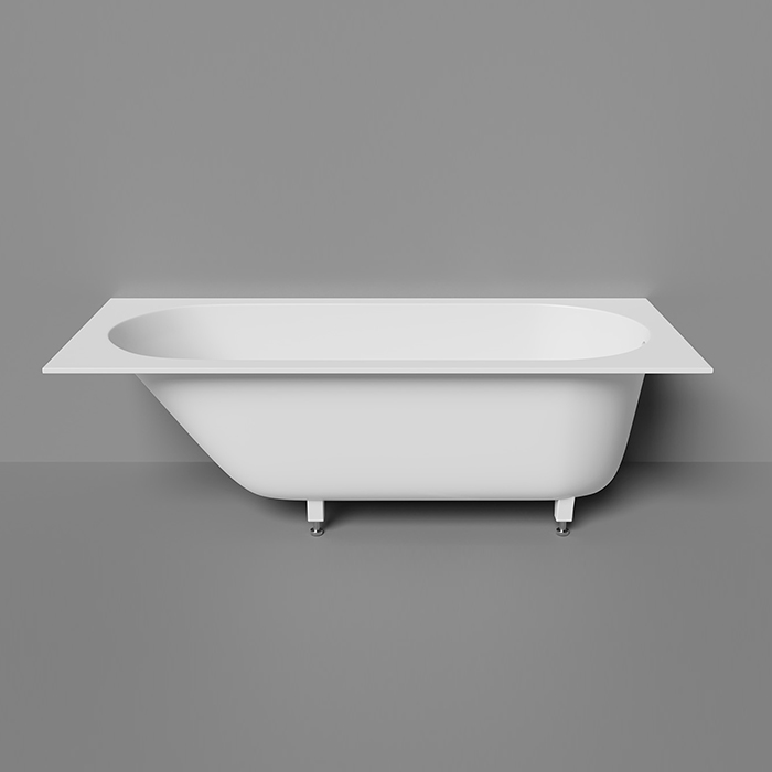 Salini Lofo Ванна 180x80x61см, встраиваемая, Gelcoat, без слива-перелива, с ножками, цвет: белый глянцевый