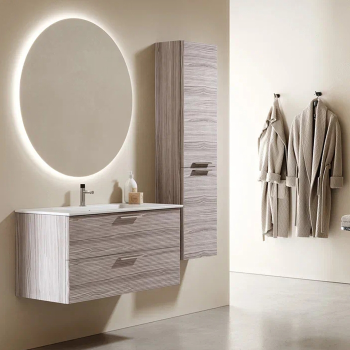 Verona Style Dune Тумба подвесная с раковиной 80х45см, 2 выдв. ящика, цвет: W17 Blonde walnut (Орех блонд)