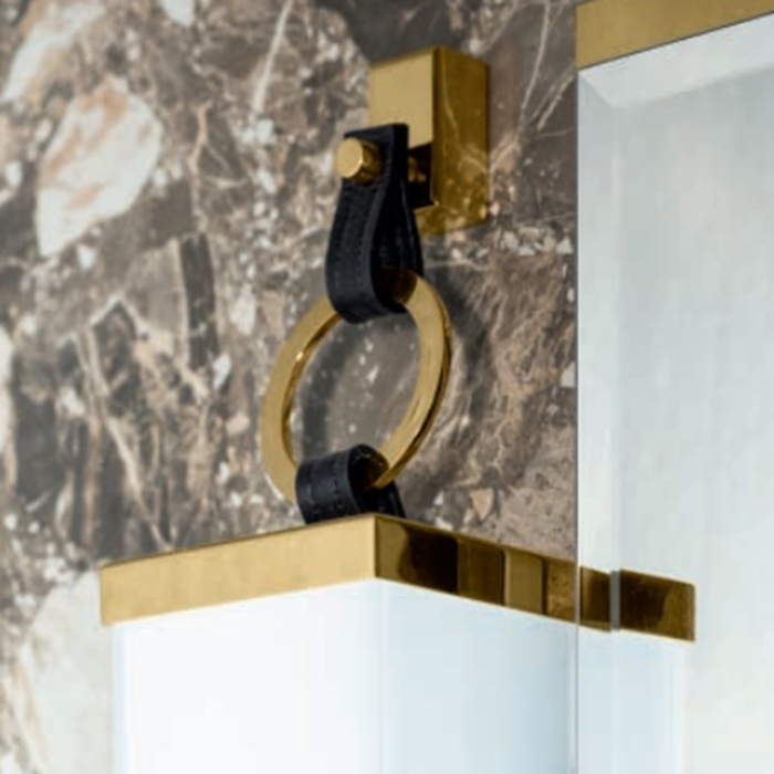OASIS Murano Бра настенное 110x110x690 мм., светодиодная подсветка, стекло сатинированное, фурнитура золото
