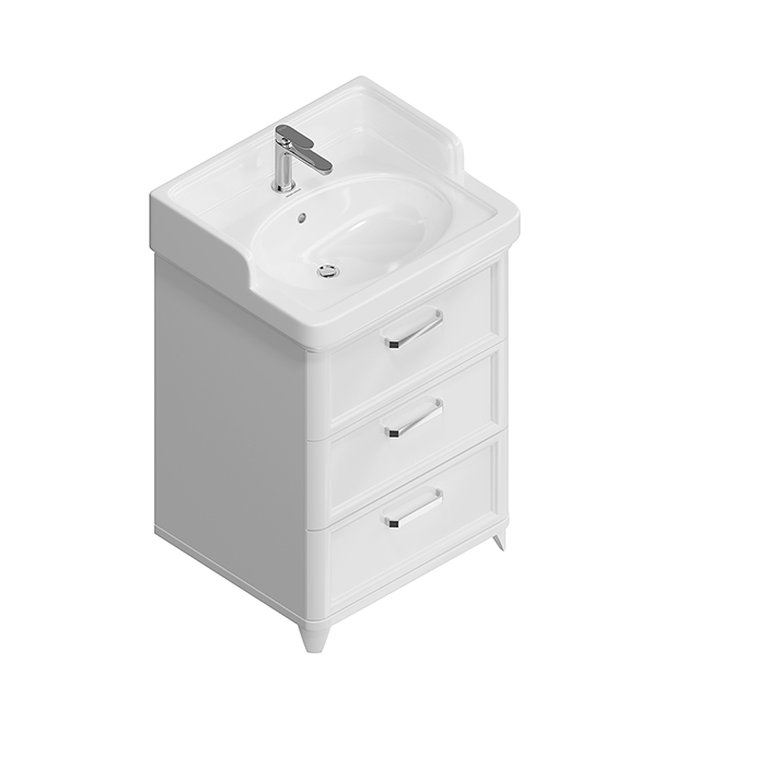 Kerama Marazzi Pompei Тумба 60см., напольная, 3 ящика, цвет: белый глянцевый