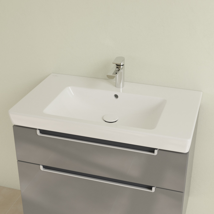 Villeroy&Boch Subway 2.0 Раковина 80x47 см, 1 отв., с переливом, с антигрязевым покрытием CeramicPlus, цвет: белый