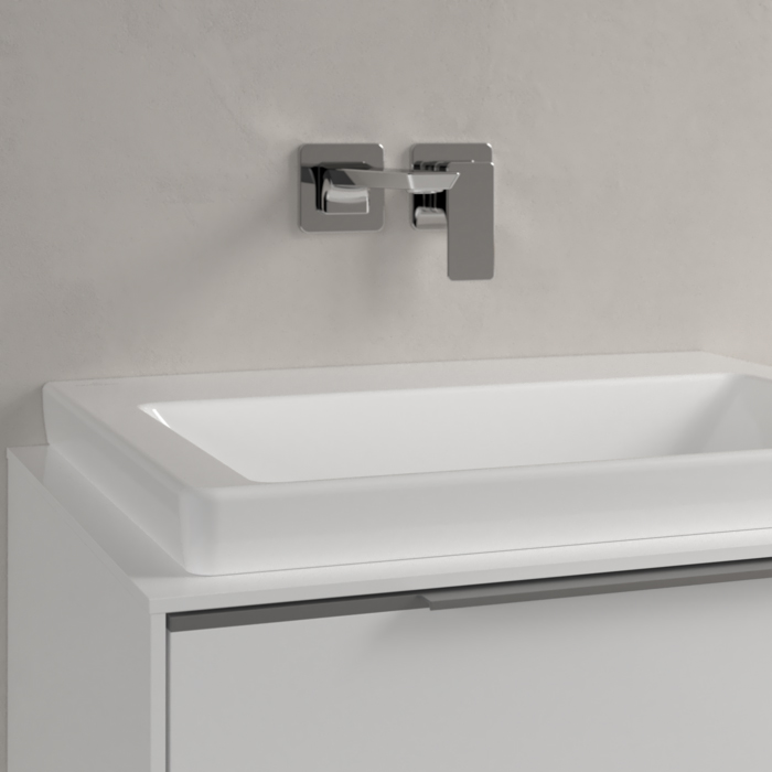 Villeroy&Boch Subway 3.0 Раковина 60х47х16.5см., без отв., подвесная, с антигрязевым покрытием CeramicPlus, без перелива, цвет: альпийский белый