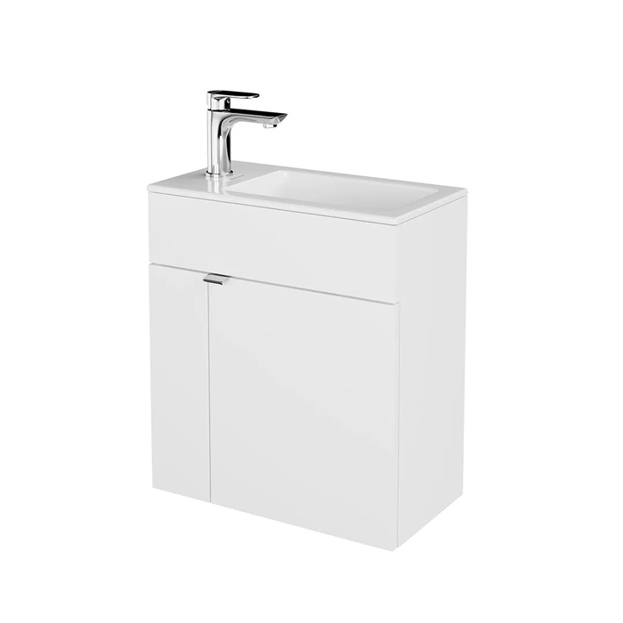 Kerama Marazzi Lato Тумба 49.5х27х55см., подвесная, с дверцей, цвет: белый глянцевый