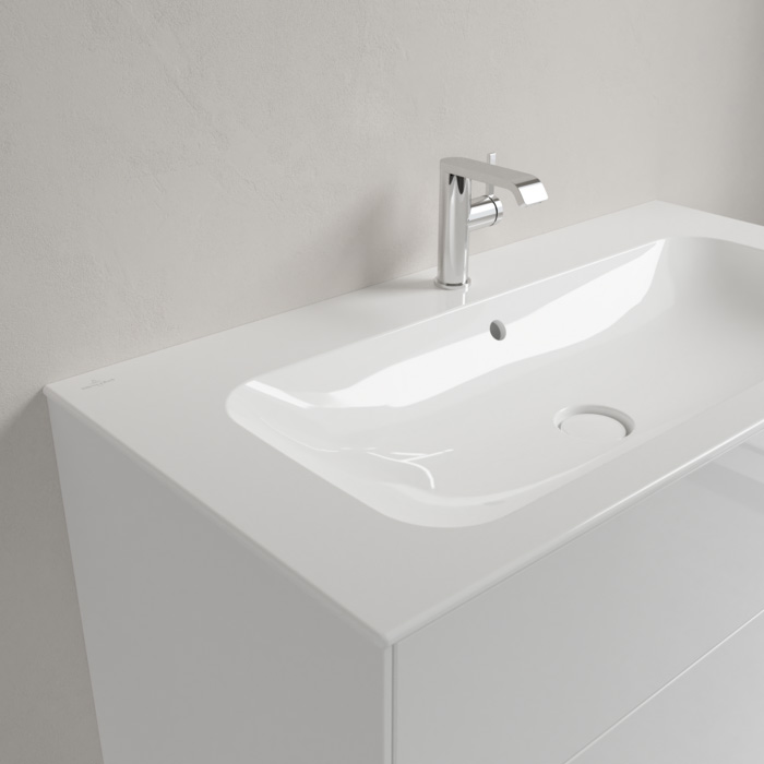 Villeroy&Boch Finion Раковина 100х50 см, 1 отв., с переливом, с антигрязевым покрытием CeramicPlus, цвет: белый