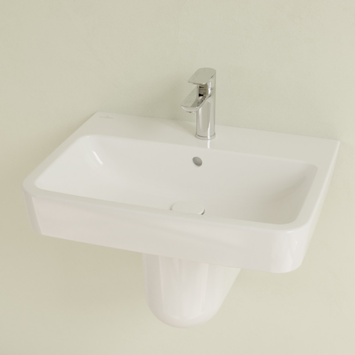 Villeroy&Boch O.novo раковина 60x46x17.5см., 1 отв., подвесная, с переливом, цвет: альпийский белый