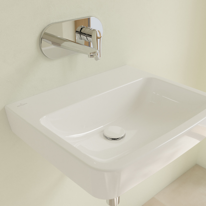 Villeroy&Boch O.novo раковина 55x46x17.5см., без отв., подвесная, без перелива, цвет: альпийский белый