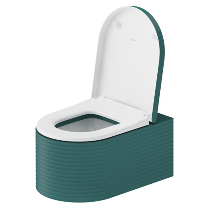 Duravit Millio Унитаз подвесной, 37x57см., декор "Grooves", крепление в компл., цвет: аквамарин матовый