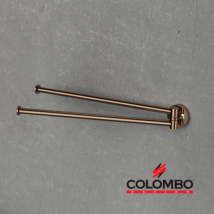 Colombo Plus Полотенцедержатель 34.5см, двойной, цвет: PVD Vintage