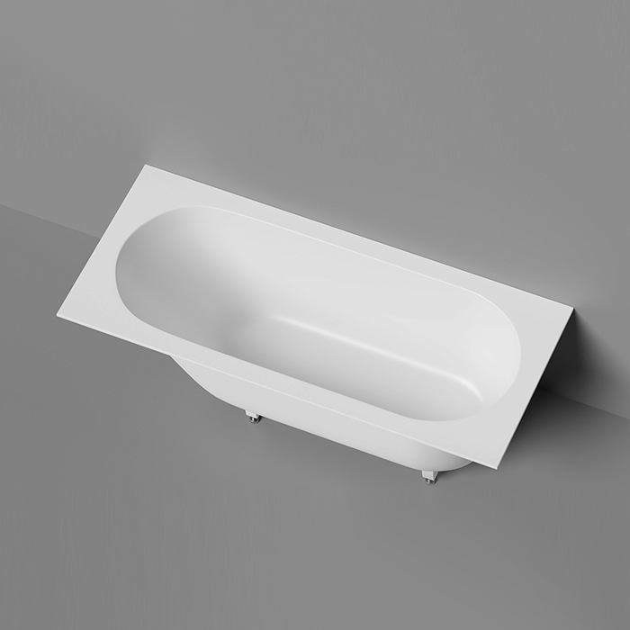 Salini Lofo Ванна 180x80x61см, встраиваемая, Gelcoat, без слива-перелива, с ножками, цвет: белый глянцевый