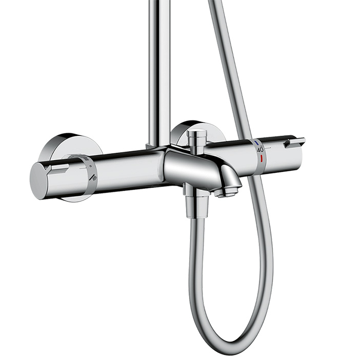 Hansgrohe Crometta Showerpipe E 240 SHP: термостат для ванны, стойка с верхним душем 24см, ручной душ, цвет: хром