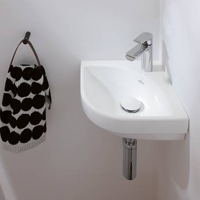 Villeroy&Boch Subway 3.0 Раковина 32х32х14.5см., 1 отв., подвесная, с антигрязевым покрытием CeramicPlus, без перелива, цвет: альпийский белый