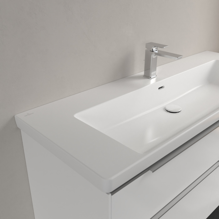 Villeroy&Boch Subway 3.0 Раковина 130х47х17см., 1 отв., подвесная, CeramicPlus, с переливом, цвет: белый камень