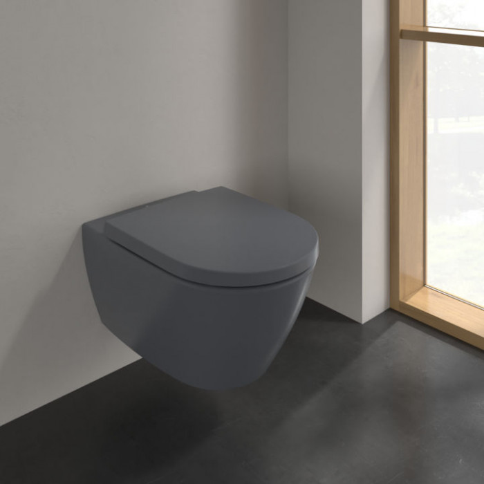 Villeroy&Boch Subway 2.0 Унитаз 37х56х36.5см., подвесной, DirectFlush, CeramicPlus, цвет: Graphite