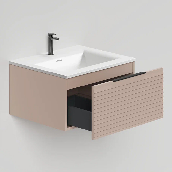 Salini Touch Тумба 60х50х32см., подвесная, с раковиной, 1 ящик, гор. фрез., цвет: Taupe