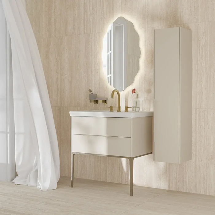 Kerama Marazzi Elegance Пенал 135см., подвесной, цвет: жемчужный лён